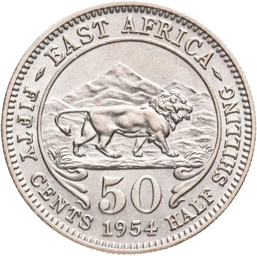 Британская Восточная Африка 50 центов (cents) 1954, аверс