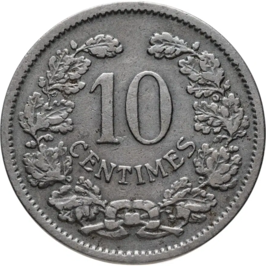Люксембург 10 сантимов (centimes) 1901, реверс