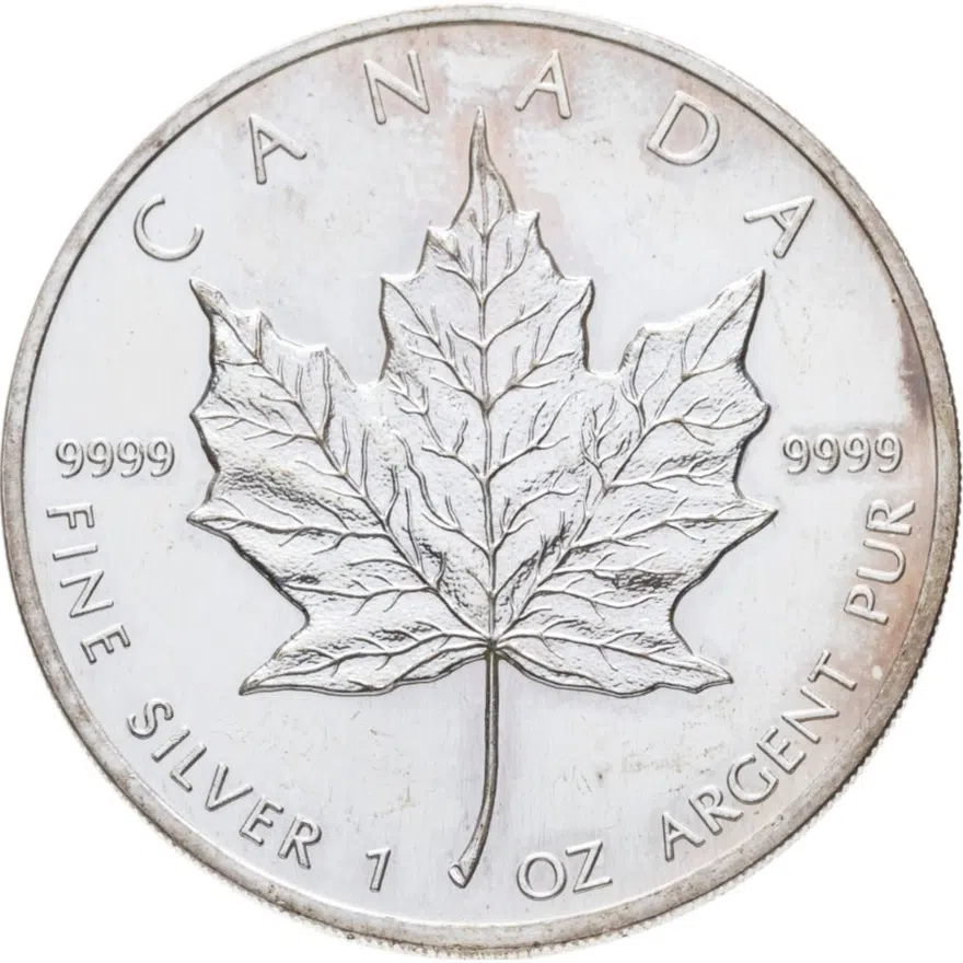 Канада 5 долларов (dollars) 1989  Кленовый лист, реверс