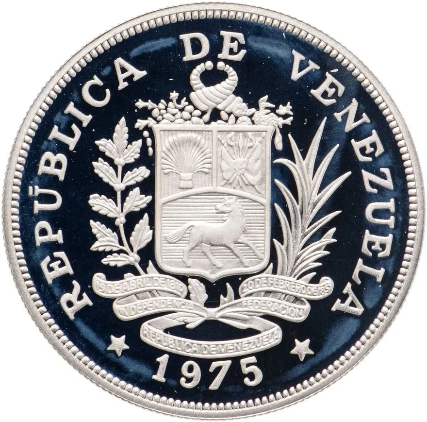 Венесуэла 25 боливаров (bolivares) 1975  Международный союз охраны природы и природных ресурсов, реверс