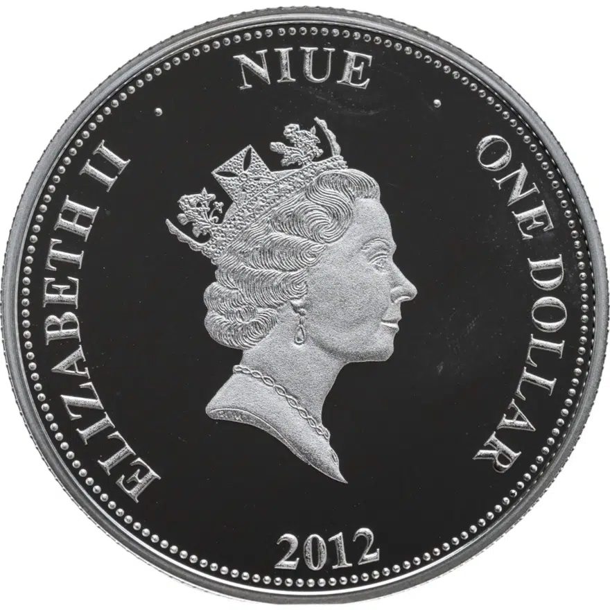 Ниуэ 1 доллар (dollar) 2012 "Владимир Высоцкий" в буклете, реверс