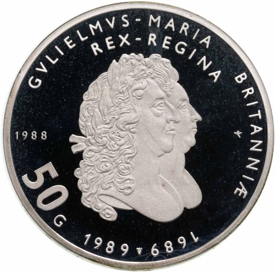 Нидерланды 50 гульденов (gulden) 1988  300 лет правлению Короля Вильгельма III и Королевы Марии II