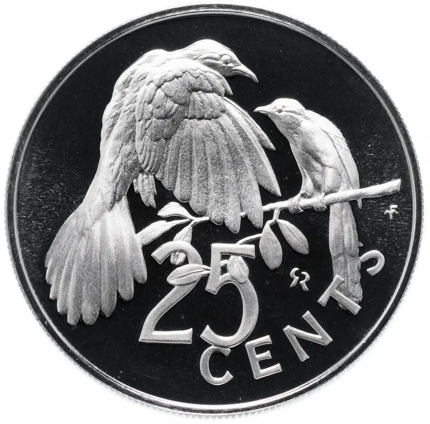 Британские Виргинские острова 25 центов (cents) 1973, реверс