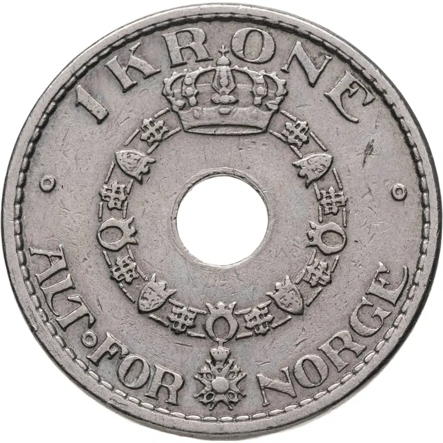 Норвегия 1 крона (crown) 1949, реверс