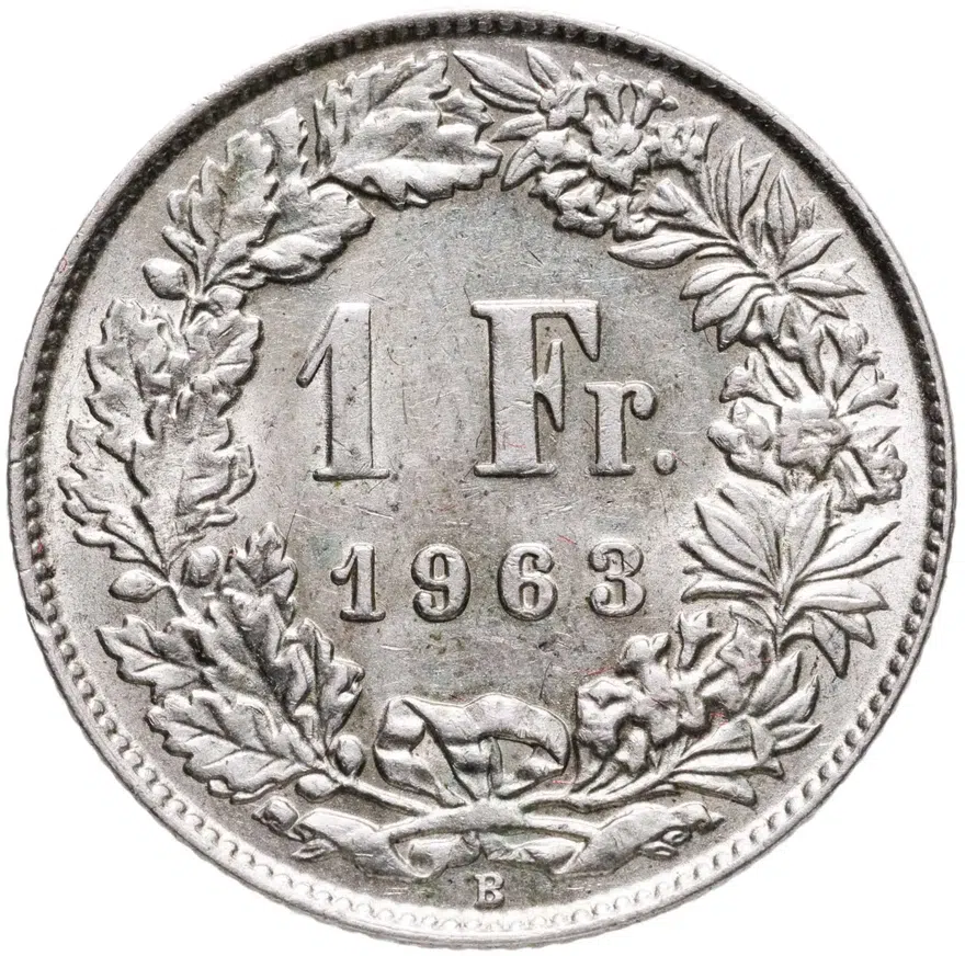 Швейцария 1 франк (franc) 1963, реверс