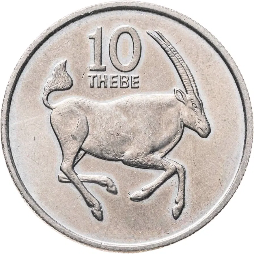 Ботсвана 10 тхебе (thebe) 1980, реверс