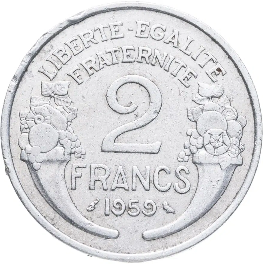 Франция 2 франка (francs) 1959, аверс