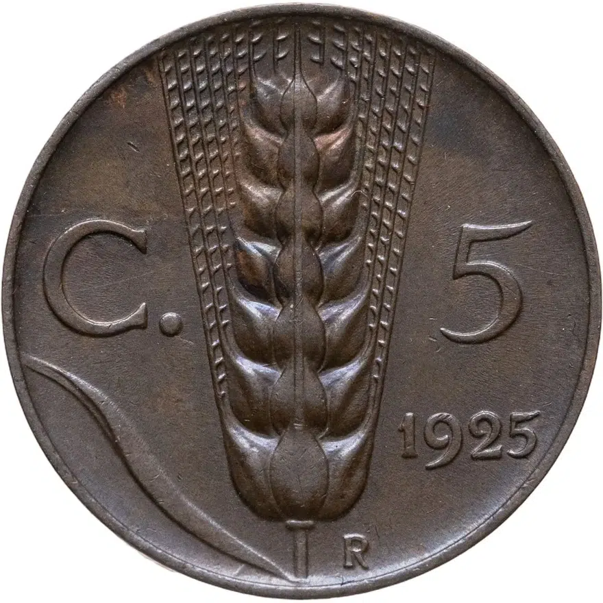 Италия 5 чентезимо (centesimi) 1925