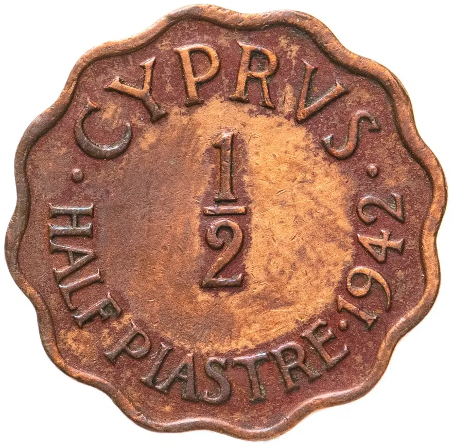 Кипр 1/2 пиастра (piastre) 1942