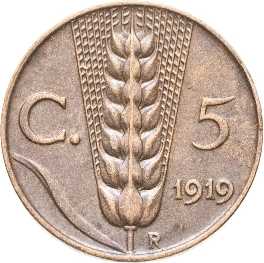 Италия 5 чентезимо (centesimi) 1919