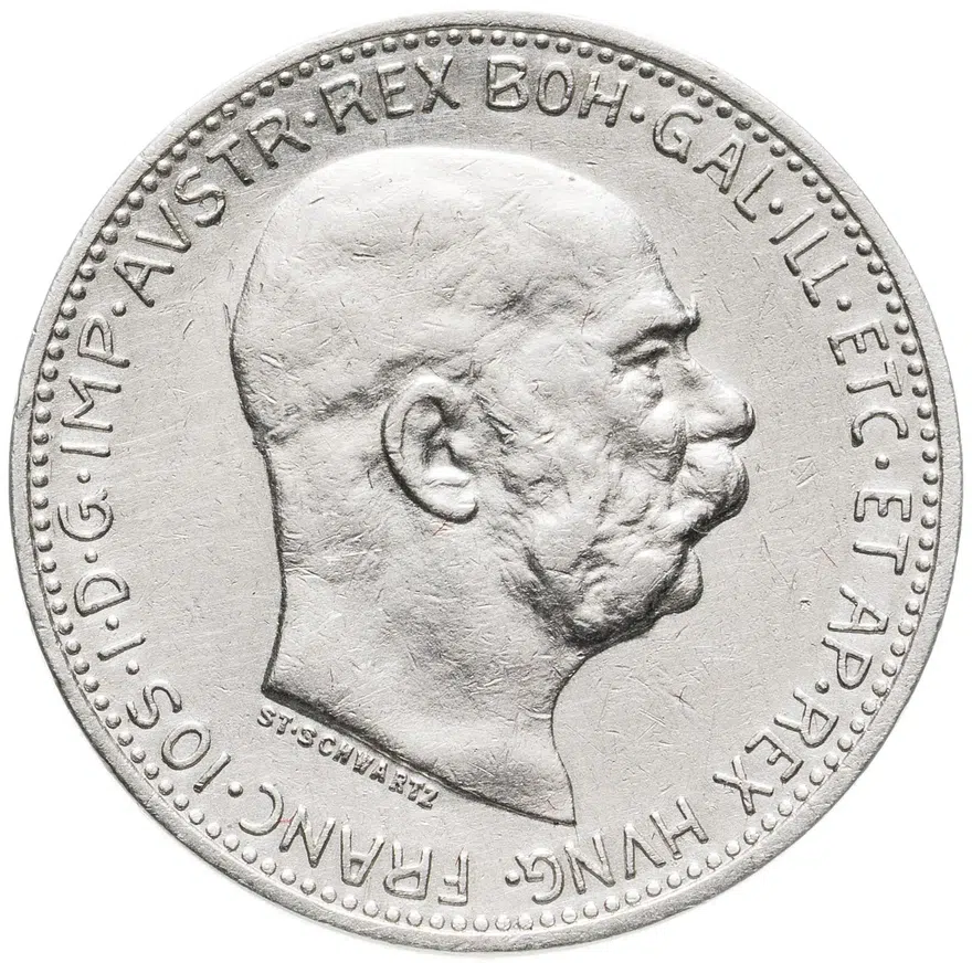 Австро-Венгрия 1 крона (crown) 1913, монета для Австрии