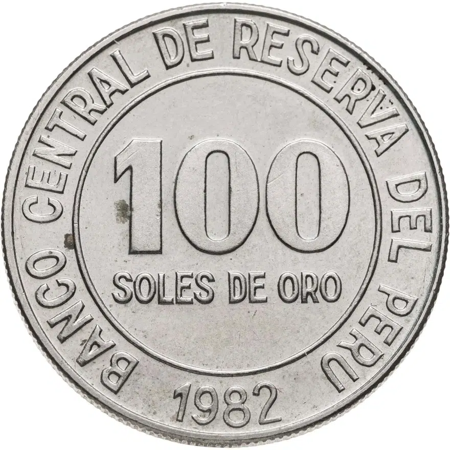 Перу 100 солей (soles) 1982, аверс
