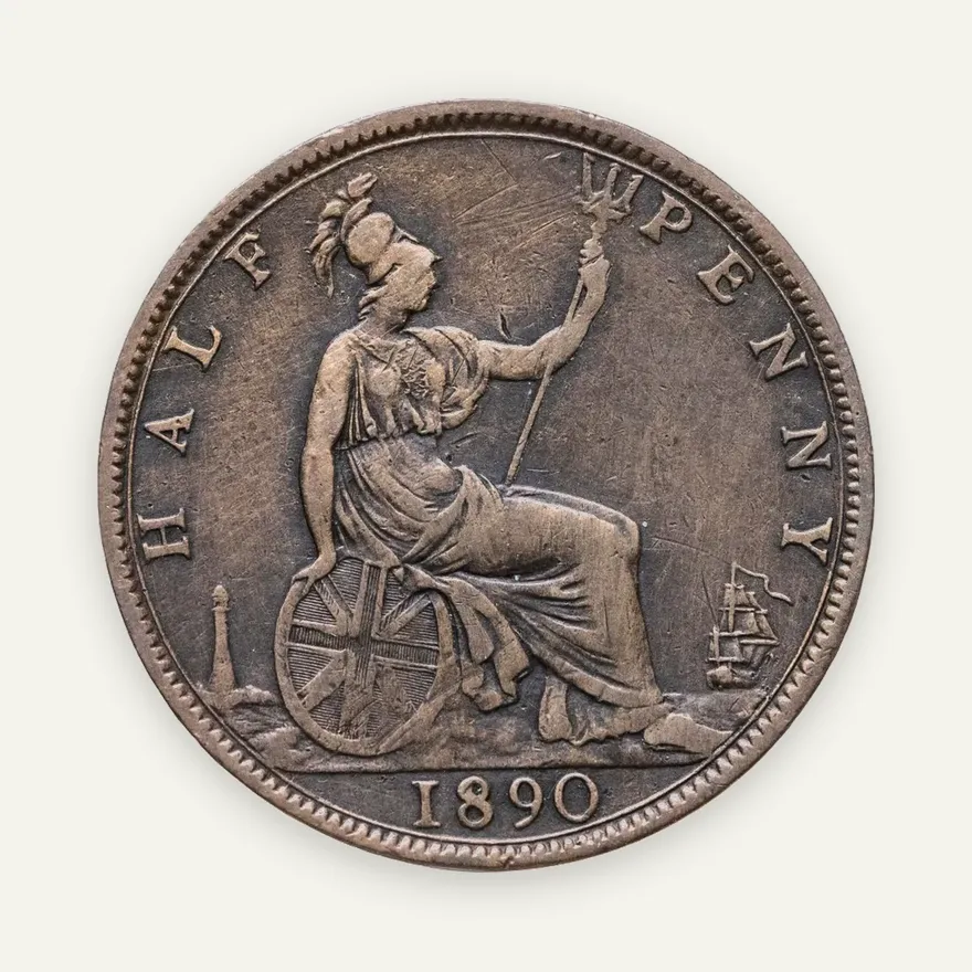 Великобритания 1/2 пенни (penny) 1890, реверс