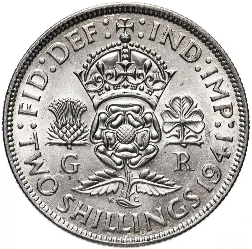 Великобритания 2 шиллинга (флорин, shillings) 1941, реверс