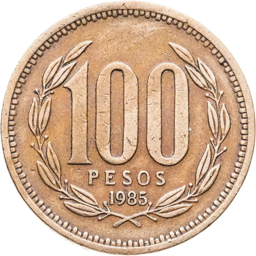 Чили 100 песо (pesos) 1985