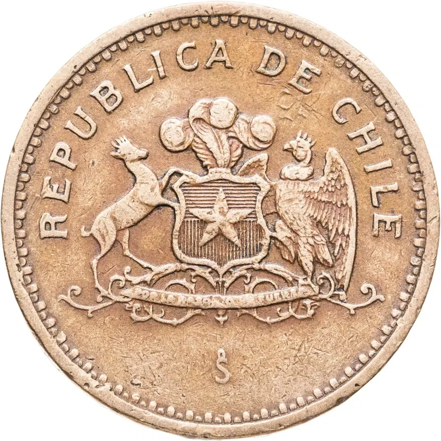 Чили 100 песо (pesos) 1985, реверс