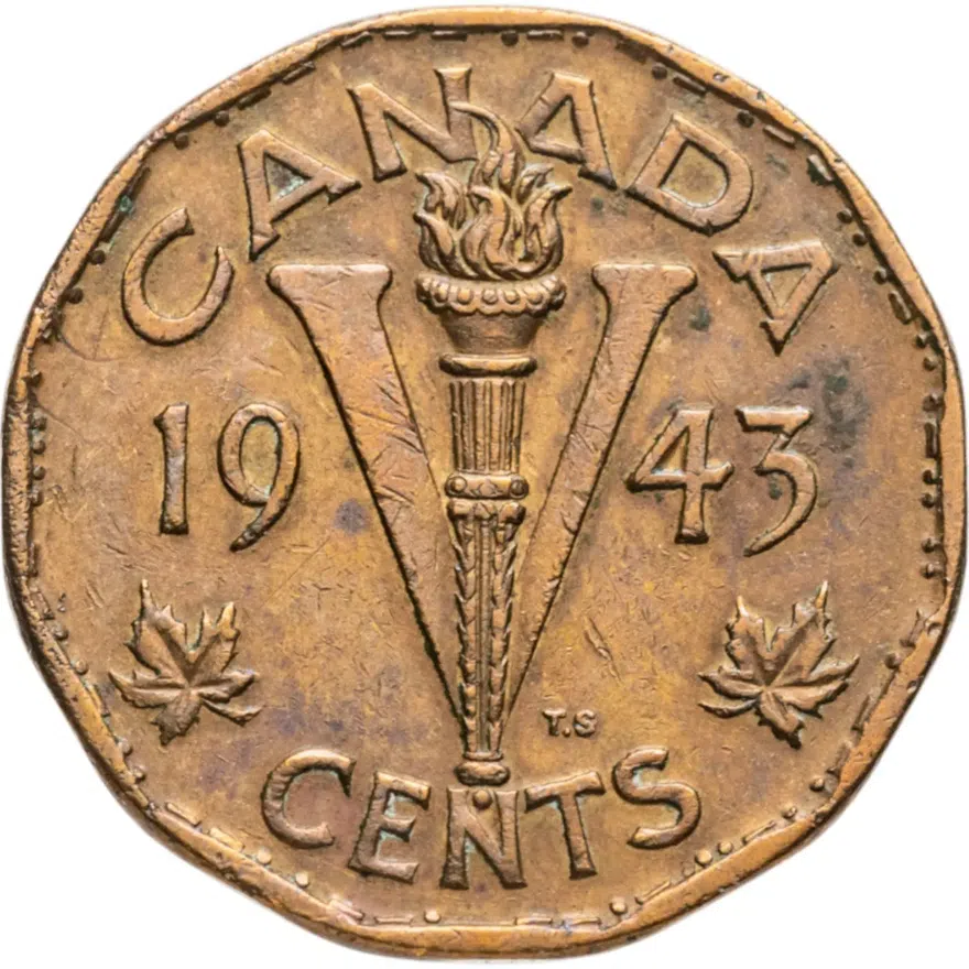 Канада 5 центов (cents) 1943, реверс