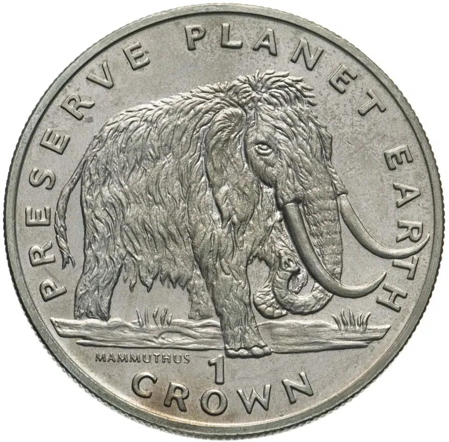 Остров Мэн 1 крона (crown) 1994  Заповедник планета Земля - Мамонт