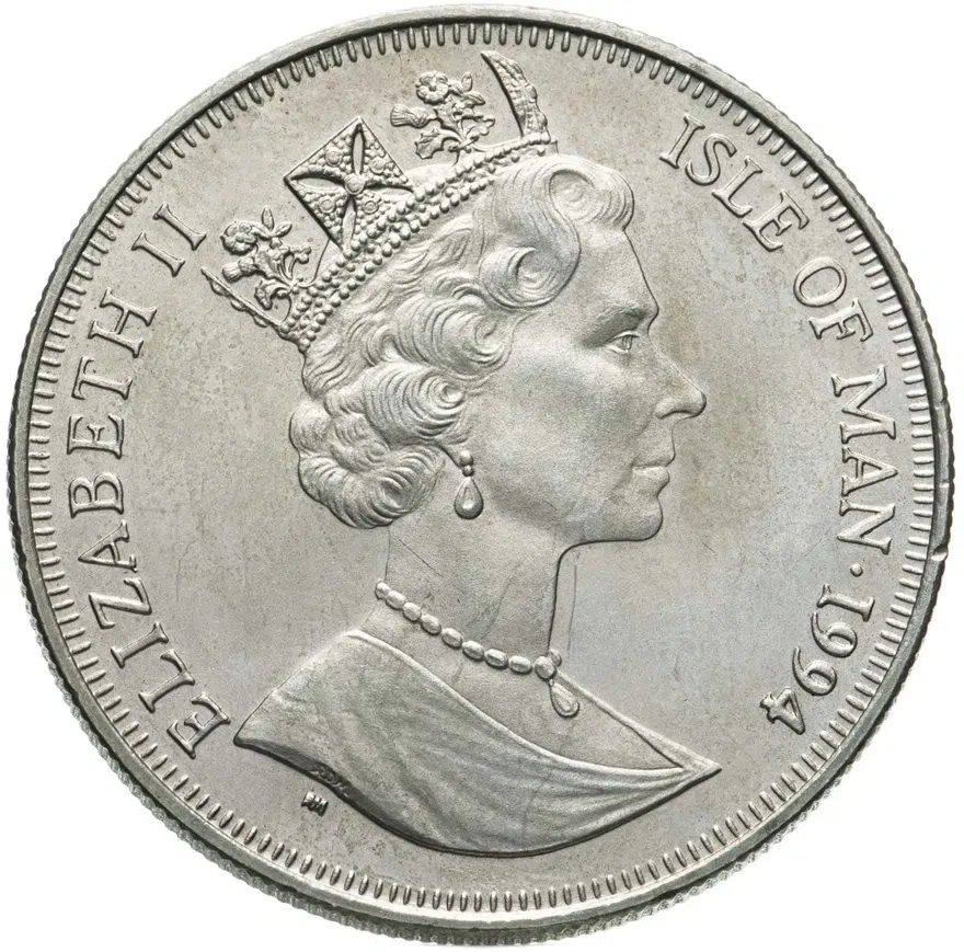 Остров Мэн 1 крона (crown) 1994  Заповедник планета Земля - Мамонт, реверс