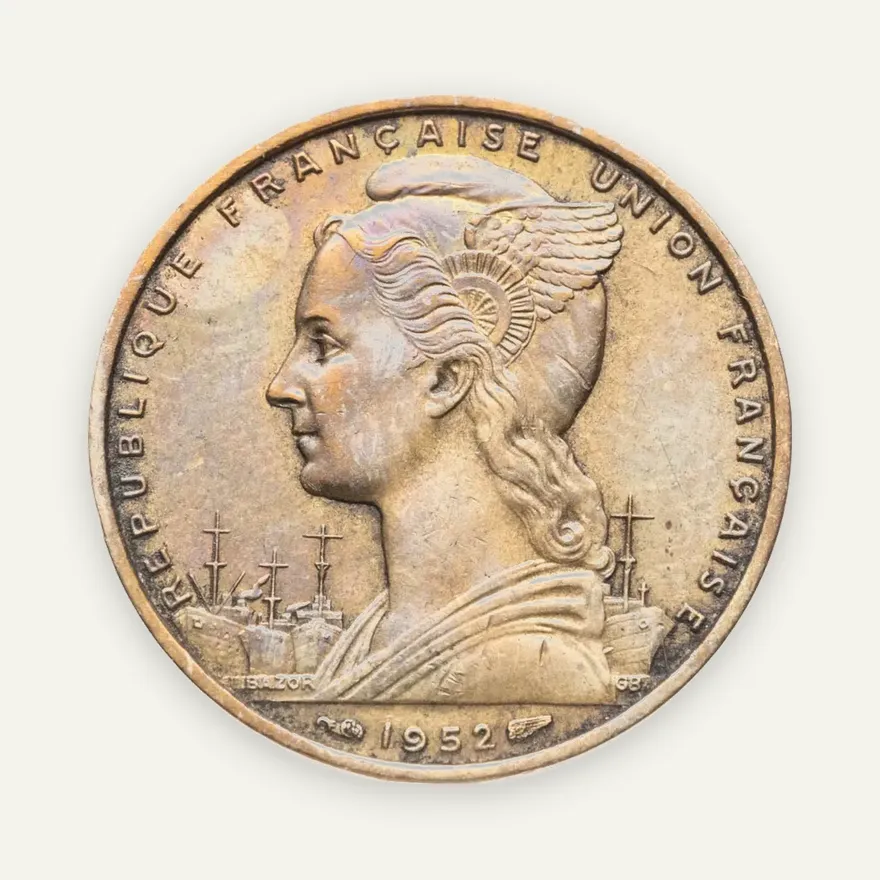 Французское Сомали 20 франков (francs) 1952, реверс