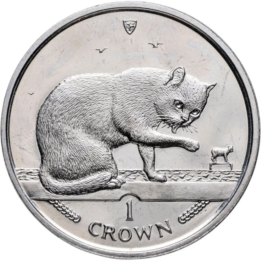 Остров Мэн 1 крона (crown) 1999 "Кошки - Британская короткошёрстная кошка"