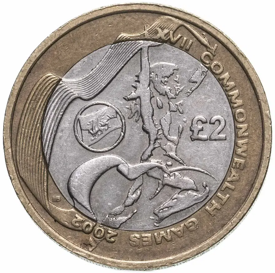 Великобритания 2 фунта (pounds) 2002 XVII Игры Содружества, Шотландия, аверс