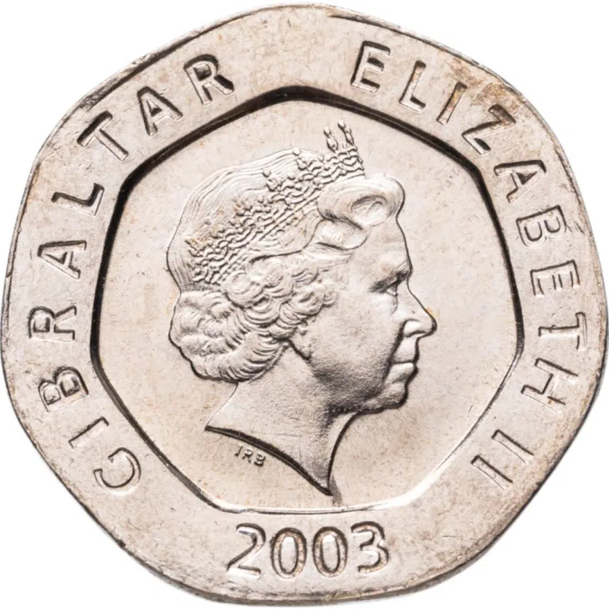 Гибралтар 20 пенсов (pence) 2003, реверс