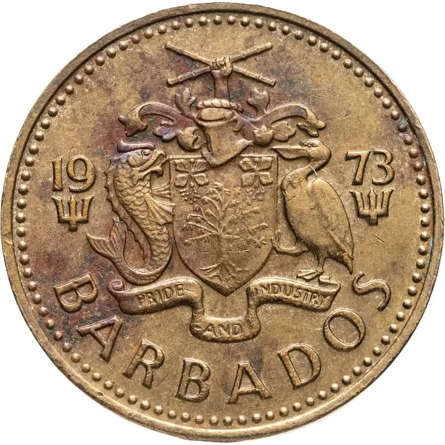 Барбадос 5 центов (cents) 1973   Без отметки монетного двора, реверс