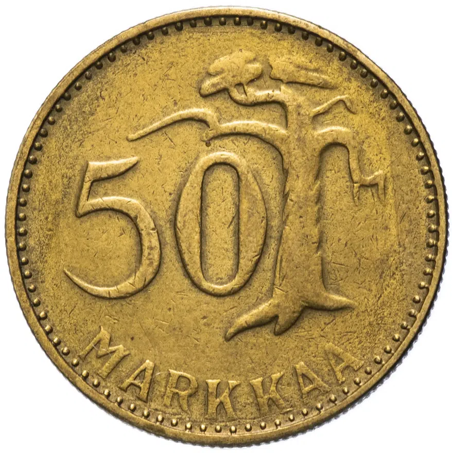 Финляндия 50 марок (markkaa) 1953, аверс