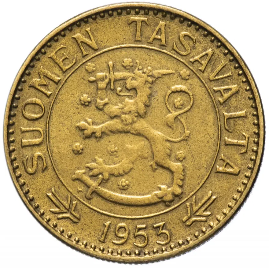Финляндия 50 марок (markkaa) 1953, реверс
