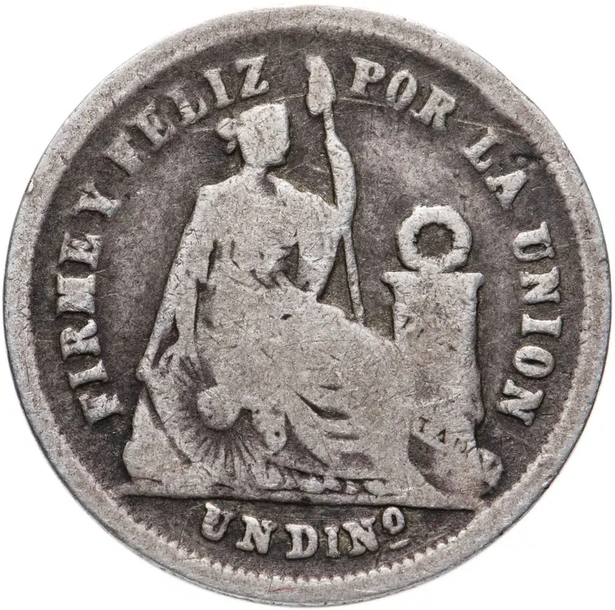 Перу 1 динеро (dinero, 10 сентаво) 1866