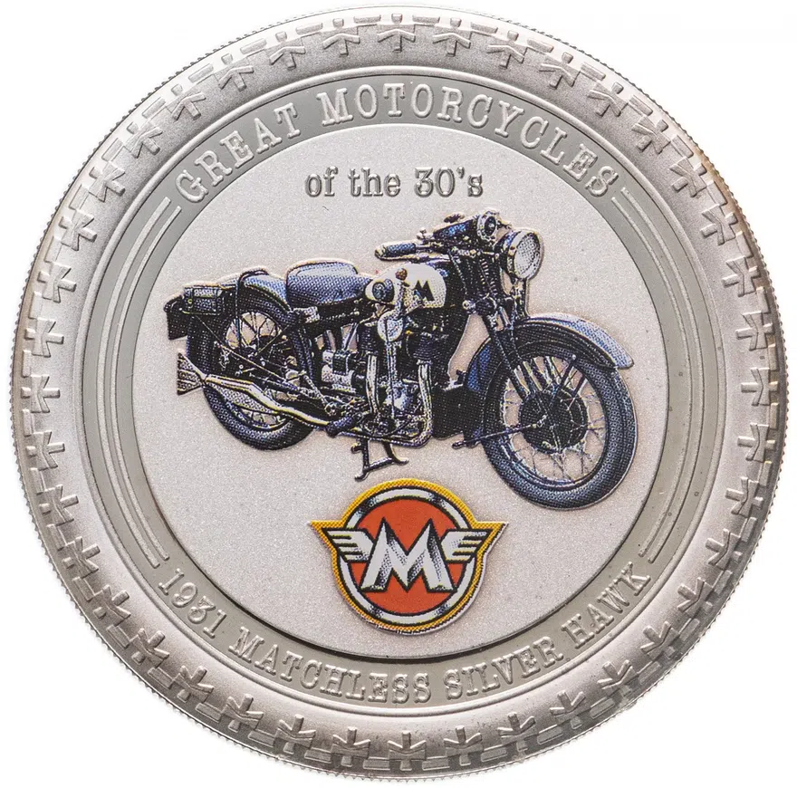 Острова Кука 2 доллара (dollars) 2007 "Мотоциклы - Matchless Silver Hawk" в буклете