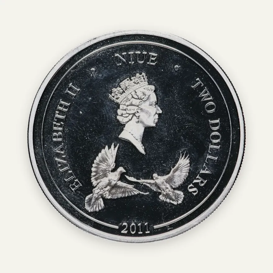 Ниуэ 2 доллара (dollars) 2011 "Любовь навсегда", реверс