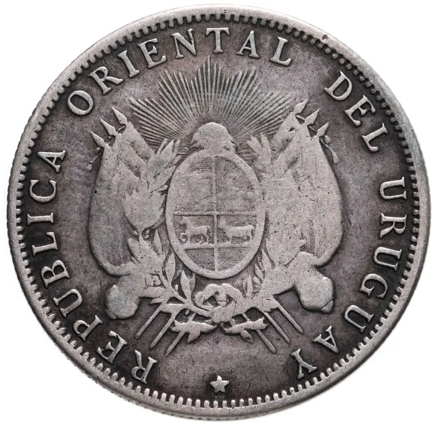 Уругвай 50 сентесимо (centesimos) 1894, реверс