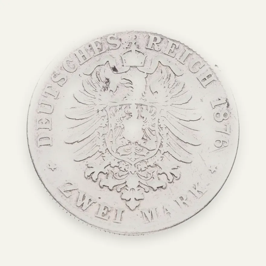Германия (Империя, Баден) 2 марки (mark) 1876, реверс