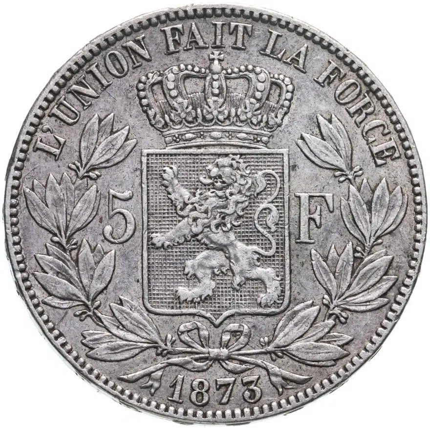 Бельгия 5 франков 1873, реверс