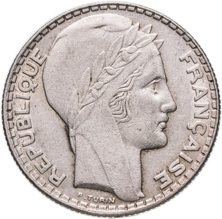Франция 10 франков (francs) 1929, реверс
