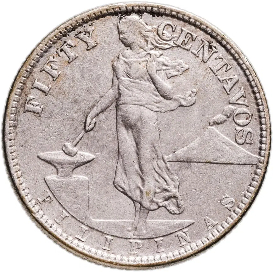 Филиппины 50 сентаво (centavos) 1920, реверс