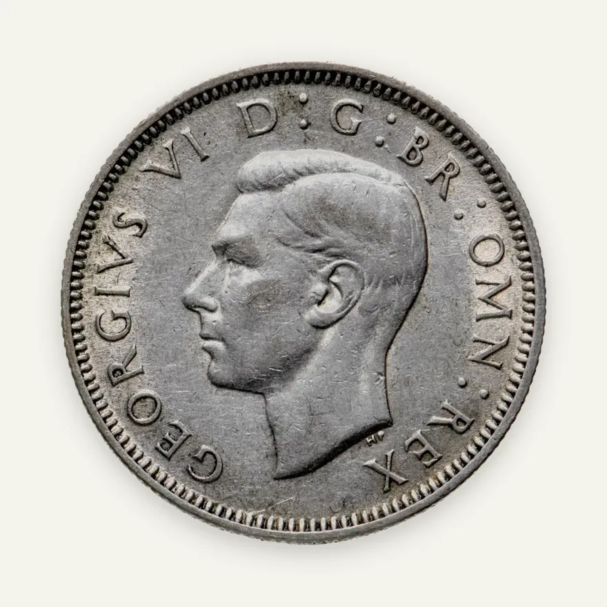 Великобритания 1 шиллинг (shilling) 1942   лев стоящий на короне, реверс