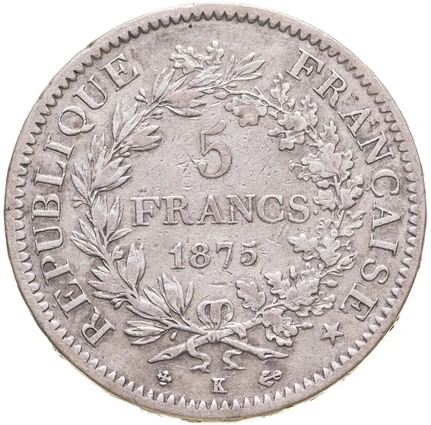 Франция 5 франков 1875