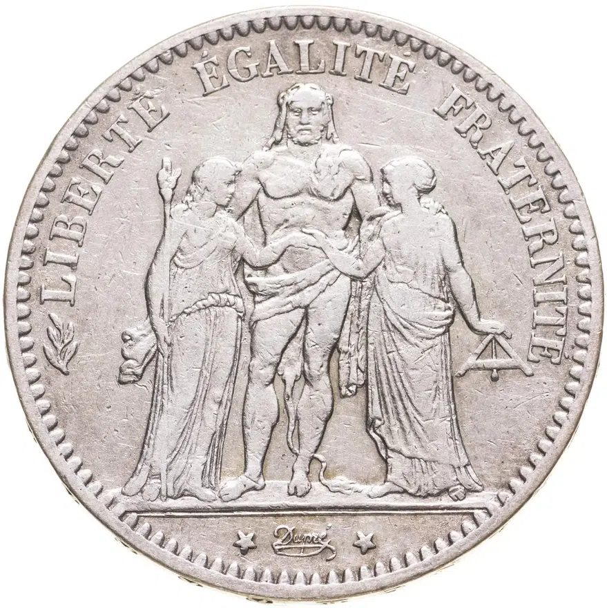 Франция 5 франков 1875, реверс