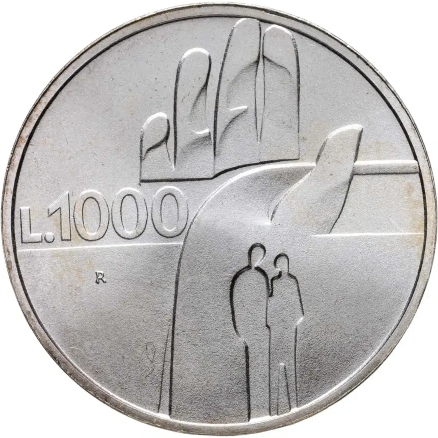 Сан-Марино 1000 лир (lire) 1990  Шестнадцать веков истории, аверс