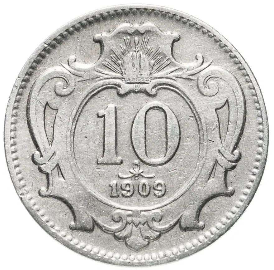 Австрия 10 геллеров (heller) 1909
