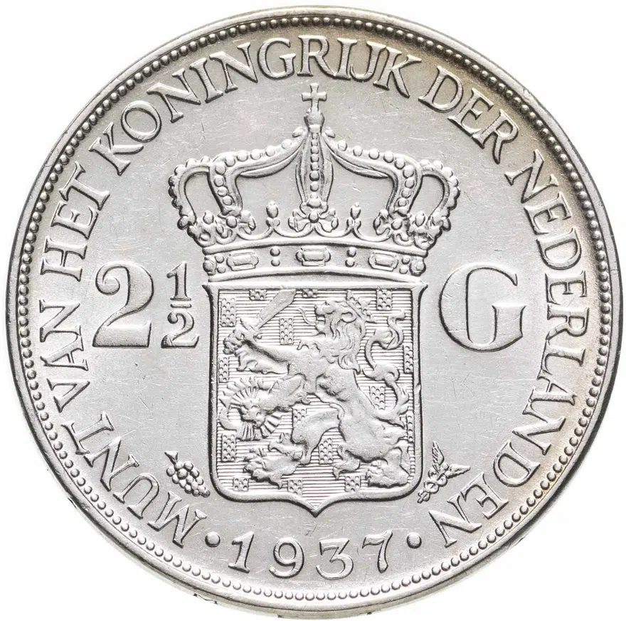 Нидерланды 2 1/2 гульдена (gulden) 1937, реверс