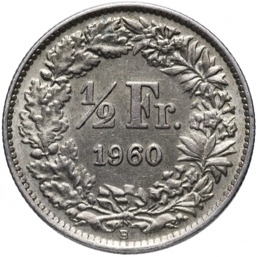 Швейцария 1/2 франка 1960