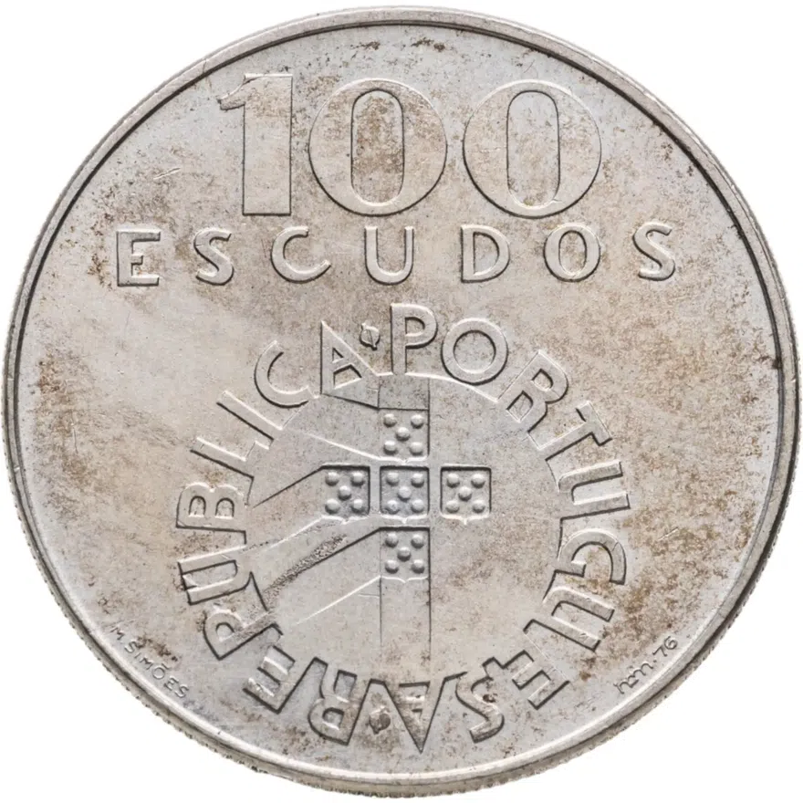 Португалия 100 эскудо (escudos) 1976 Революция гвоздик (25 de Abril 1974), реверс