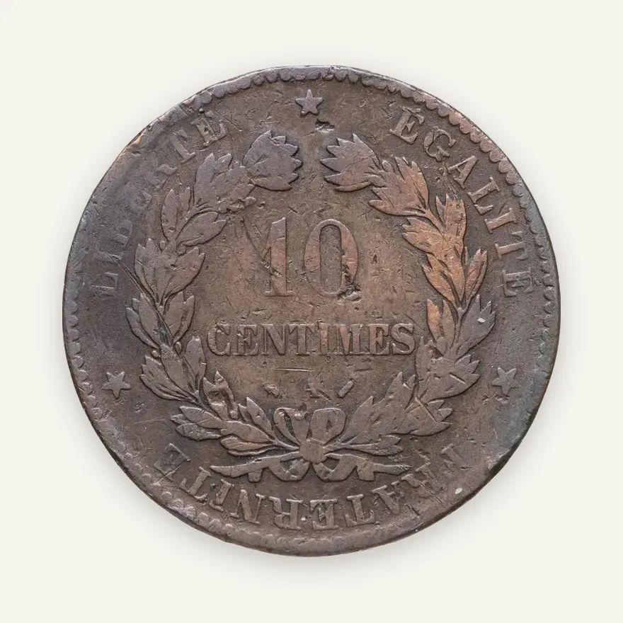 Франция 10 сантимов (centimes) 1893, аверс