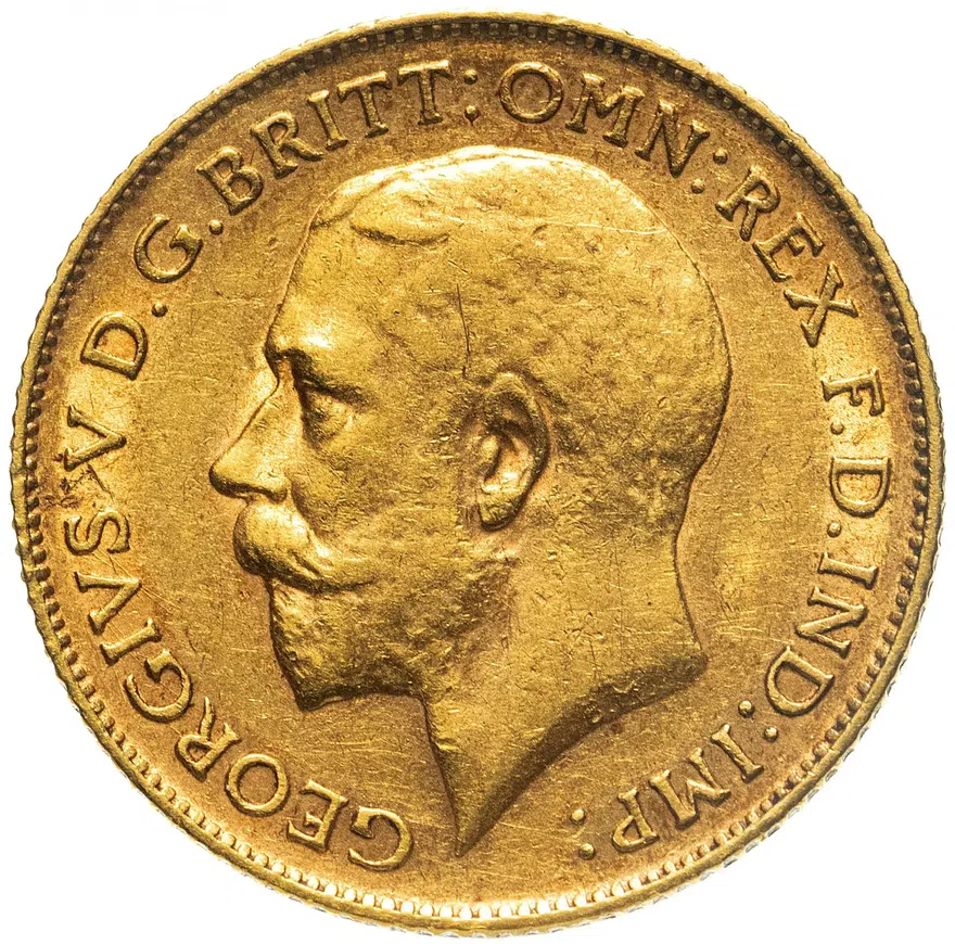 Великобритания 1/2 соверена (полсоверена, half sovereign) 1912, аверс