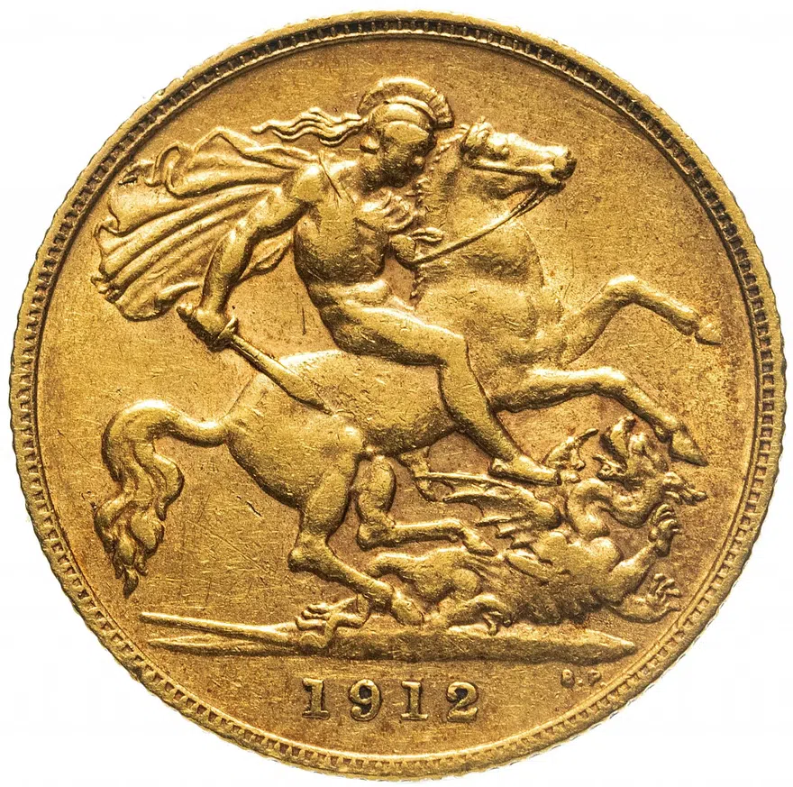 Великобритания 1/2 соверена (полсоверена, half sovereign) 1912, реверс