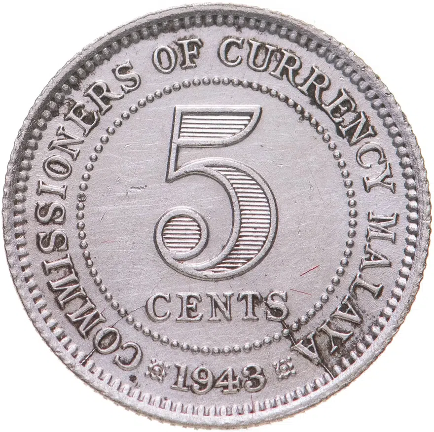 Малайя 5 центов (cents) 1943